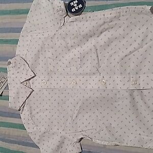 White button up with blue squares